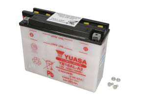 Baterie Acid/Starting YUASA 12V 16,8Ah 210A R+ Maintenance 207x72x164mm Dry charged without acid required quantity of electrolyte 1,1l YB16AL-A2 fits: CAGIVA ELEFANT; DUCATI 748 400-1200 1977-2013