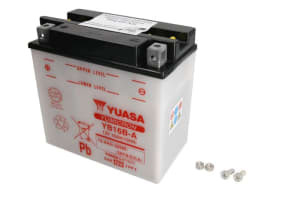 Baterie Acid/Starting YUASA 12V 16,8Ah 207A L+ Maintenance 160x90x161mm Dry charged without acid required quantity of electrolyte 1l YB16B-A fits: HONDA VF; SUZUKI VS, VX 600/800/1000 1984-2000