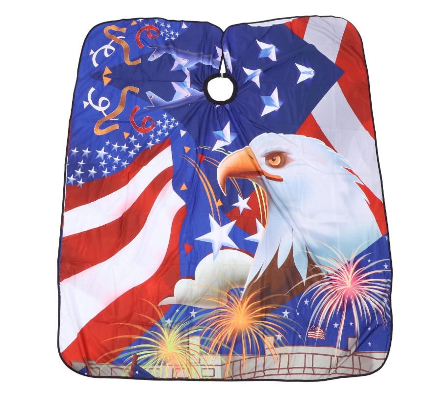 Pelerină Profesională Frizerie – Model American Eagle & Fireworks, Design Premium