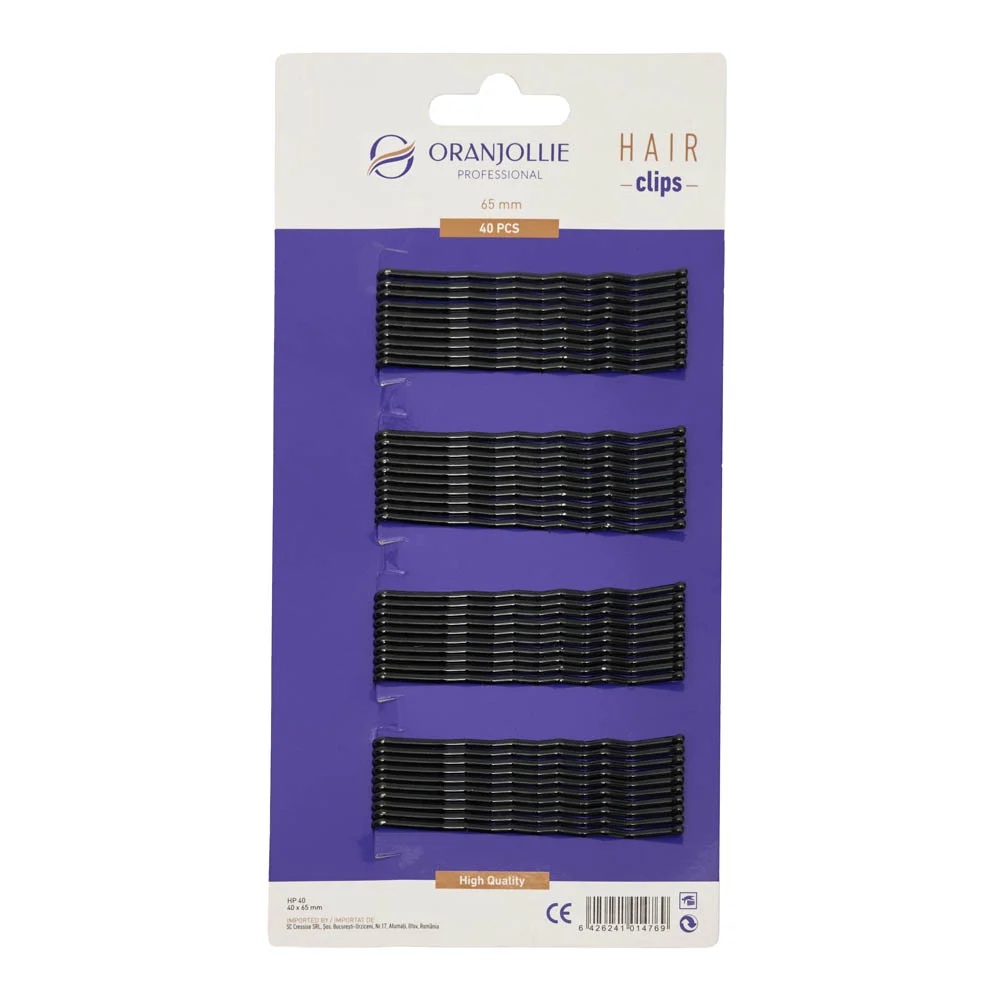 Agrafe negre set 40buc Oranjollie
