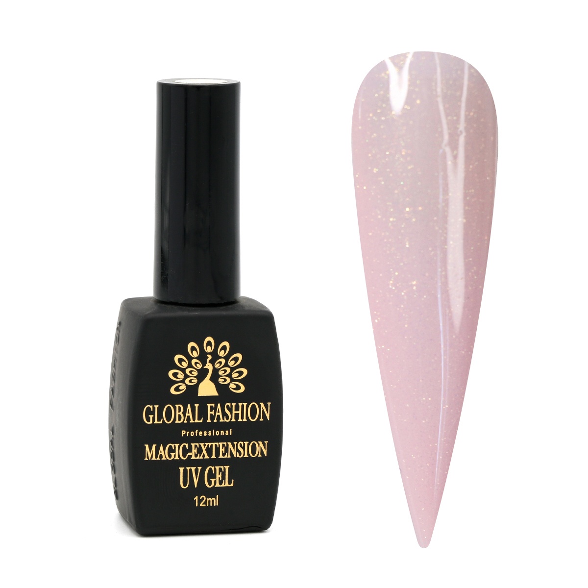 Gel UV cu sclipici, Magic-Extension, 12 ml, Roz crem, G06 - TPO Free