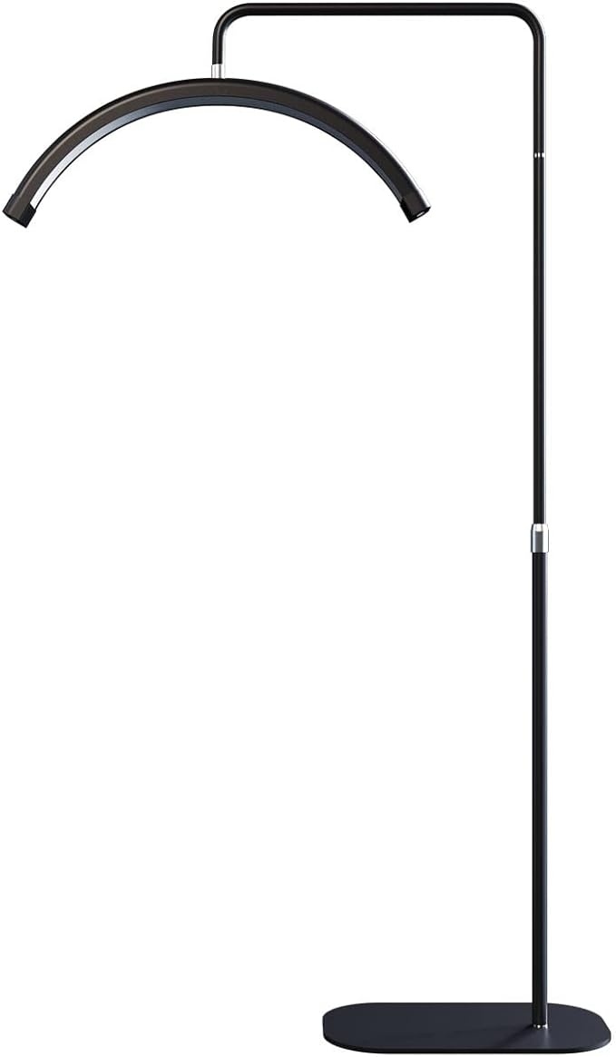 Lampa Led Semiluna 28 Inch, cu Picior Fix, Reglarea Intesitatii si Suport pentru Telefon, 65cm