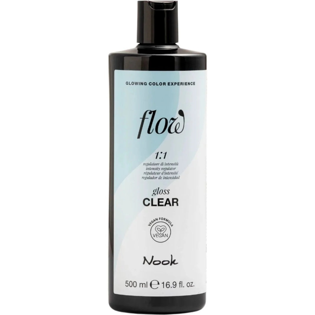 Nook Flow GLOSS CLEAR 500ml – Intensificator de strălucire & personalizator de culoare cu formulă vegană și pH echilibrat