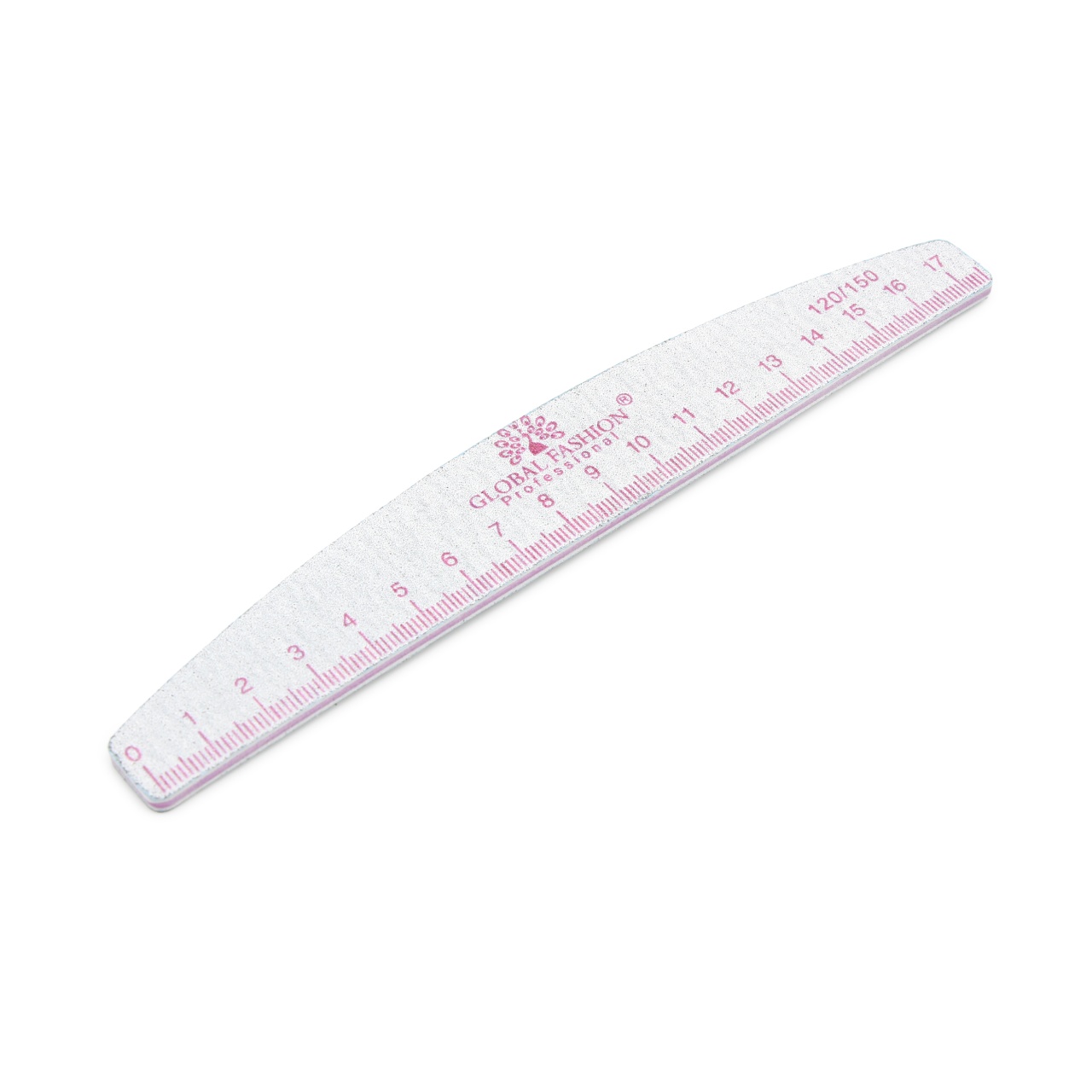 Pilă pentru unghii cu riglă, 120/150, roz