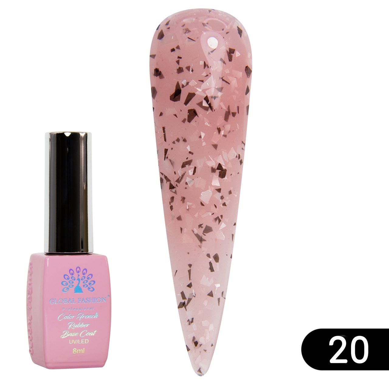 Baza Foil, baza cauciucata pentru unghii, 8 ml, 20 - Free TPO