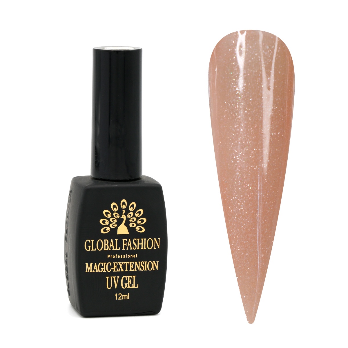 Gel UV cu sclipici, Magic-Extension, 12 ml, Nude, G10 - TPO Free
