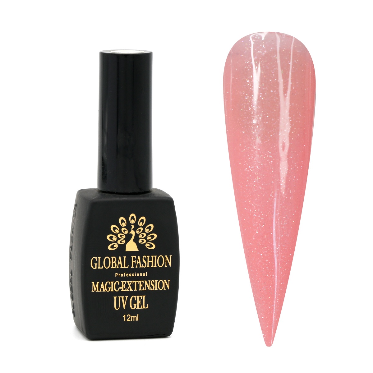 Gel UV cu sclipici, Magic-Extension, 12 ml, Roz, G12 - TPO Free