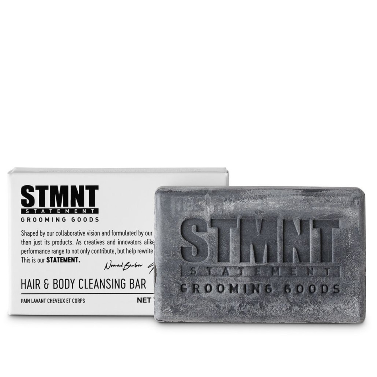STMNT Grooming Goods Hair & Body Cleansing Bar 125g – Șampon/Săpun Solid cu Efect de Curățare Naturală și Revitalizare pentru Păr și Corp