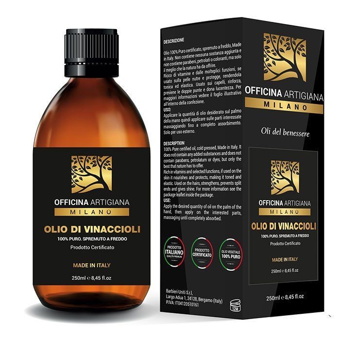 Ulei pentru par Officina Artigiana grape seed oil 100% pure 250ml