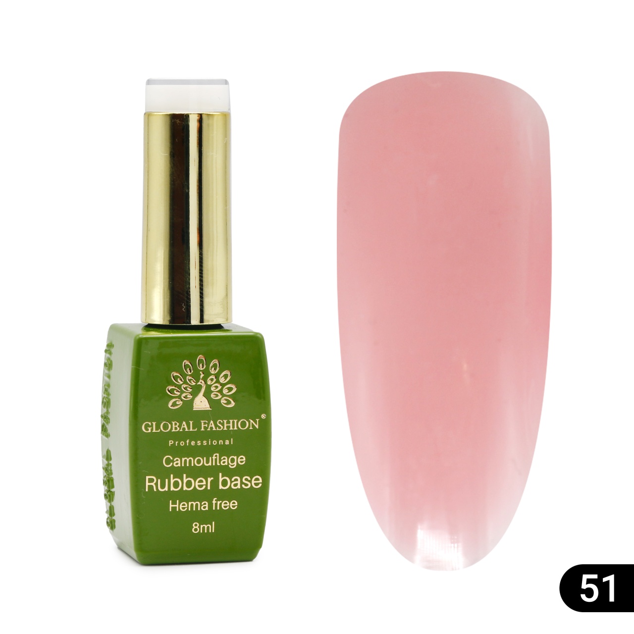 Bază de unghii Camouflage, fără Hema, 8 ml 51 - Free TPO