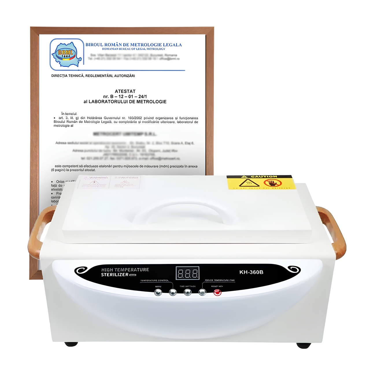 Pupinel Calibrat, Sterilizator Profesional cu Aer Cald 200 C, Afisaj Electronic CH-360B, Acte DSP Incluse