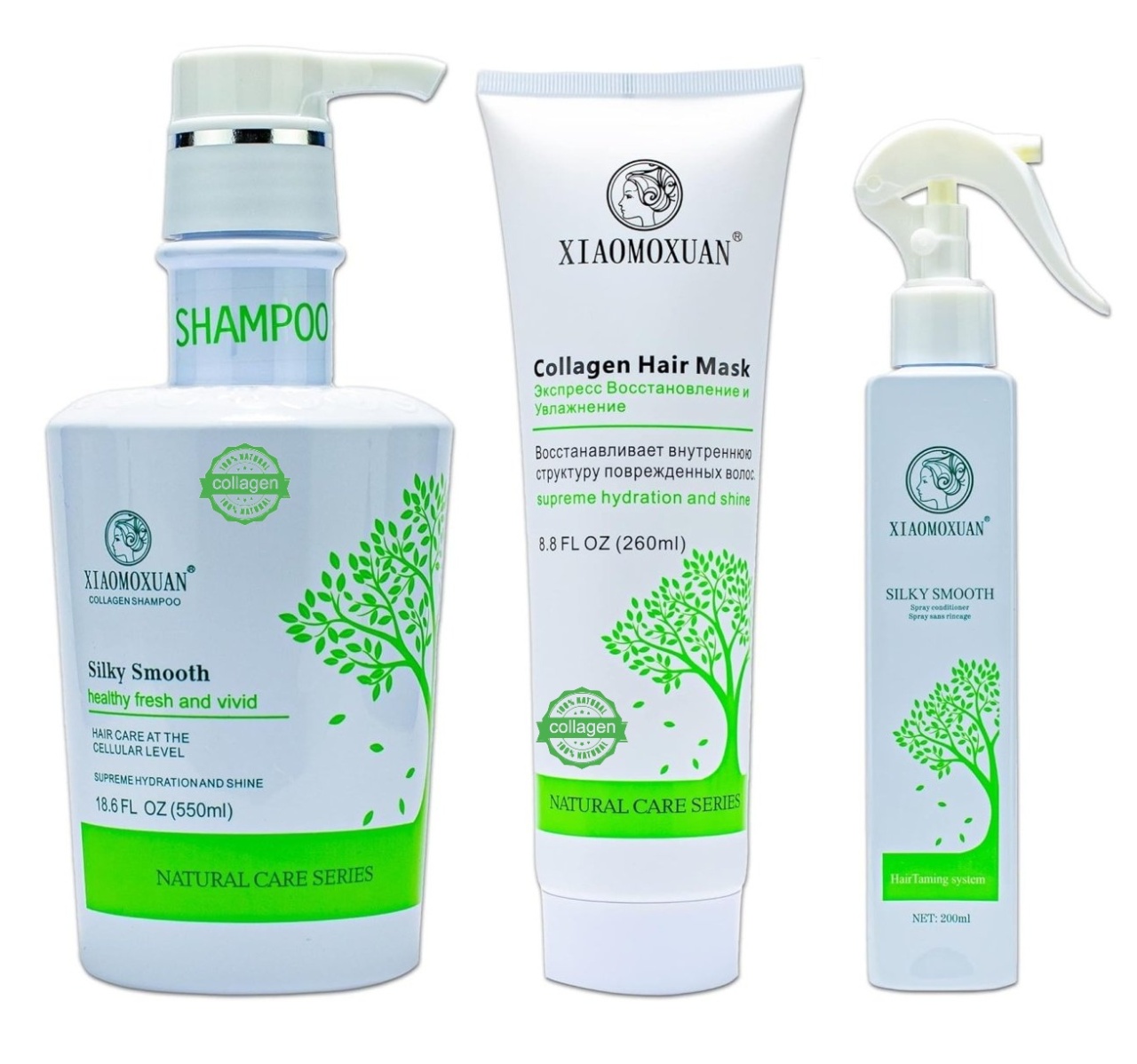 Set Cadou Xiaomoxuan S2M260T1 - Sampon si Masca cu Colagen + Balsam Leave in Silky Smooth Spray