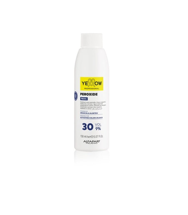 YELLOW Peroxide Tech+ 9% 30Vol 150 ml– Emulsie Oxidantă Profesională pentru Colorare Uniformă și Strălucitoare