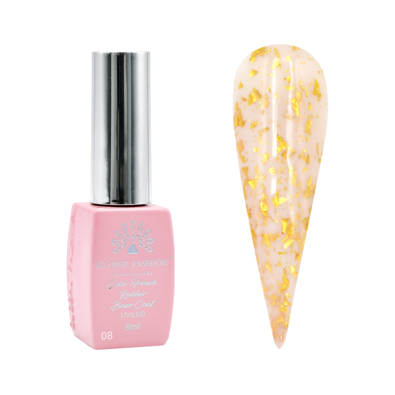 Baza Foil, baza cauciucata pentru unghii, 8 ml, 08 - Free TPO