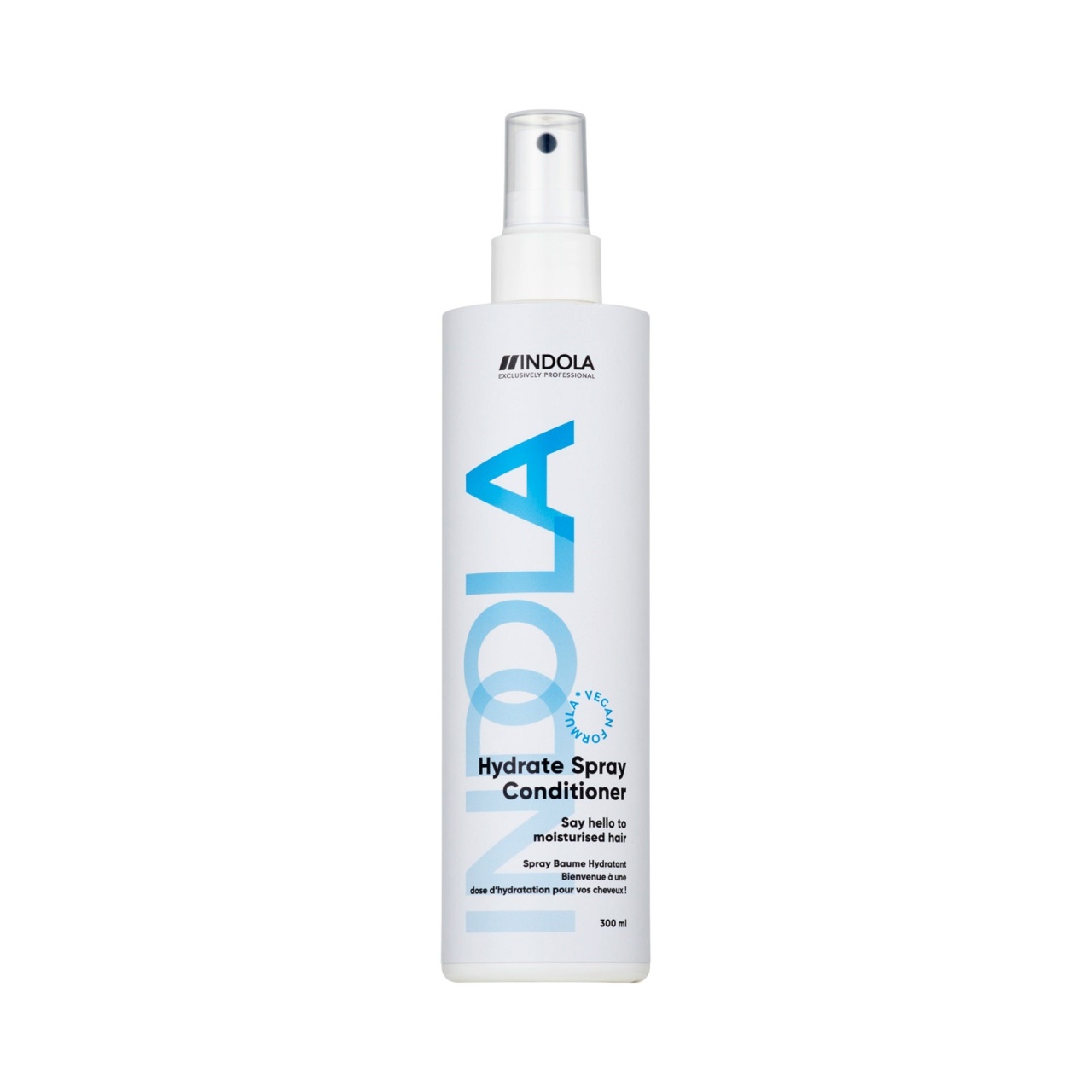 INDOLA Hydrate Spray Conditioner – Balsam Leave-in Hidratant cu Acid Hialuronic și Pantenol pentru Păr Uscat și Fragil 300ml