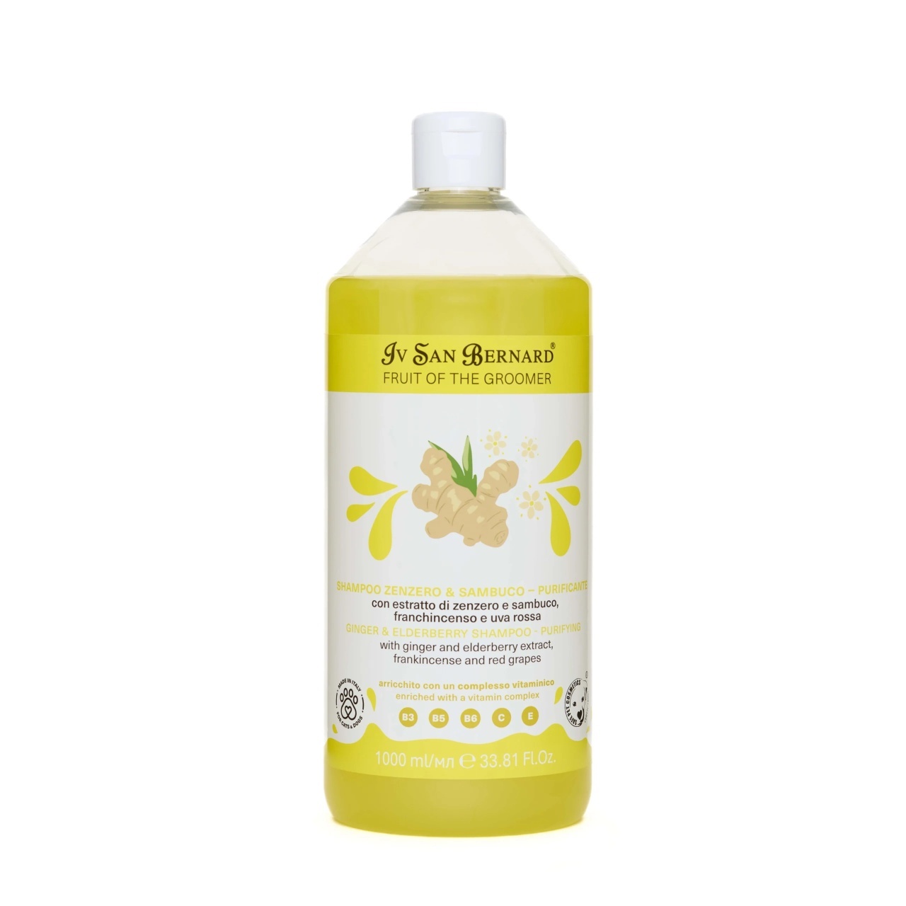 Sampon Iv San Bernard cu Ghimbir si Soc NEW, pentru Caini si Pisici, 1l
