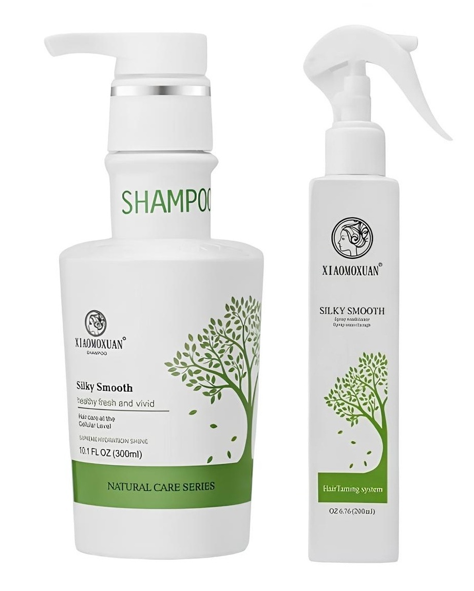 Set Cadou Xiaomoxuan S1T1 - Sampon Arbore de Ceai 300ml + Spray Termoprotector Regenerare si Stralucire