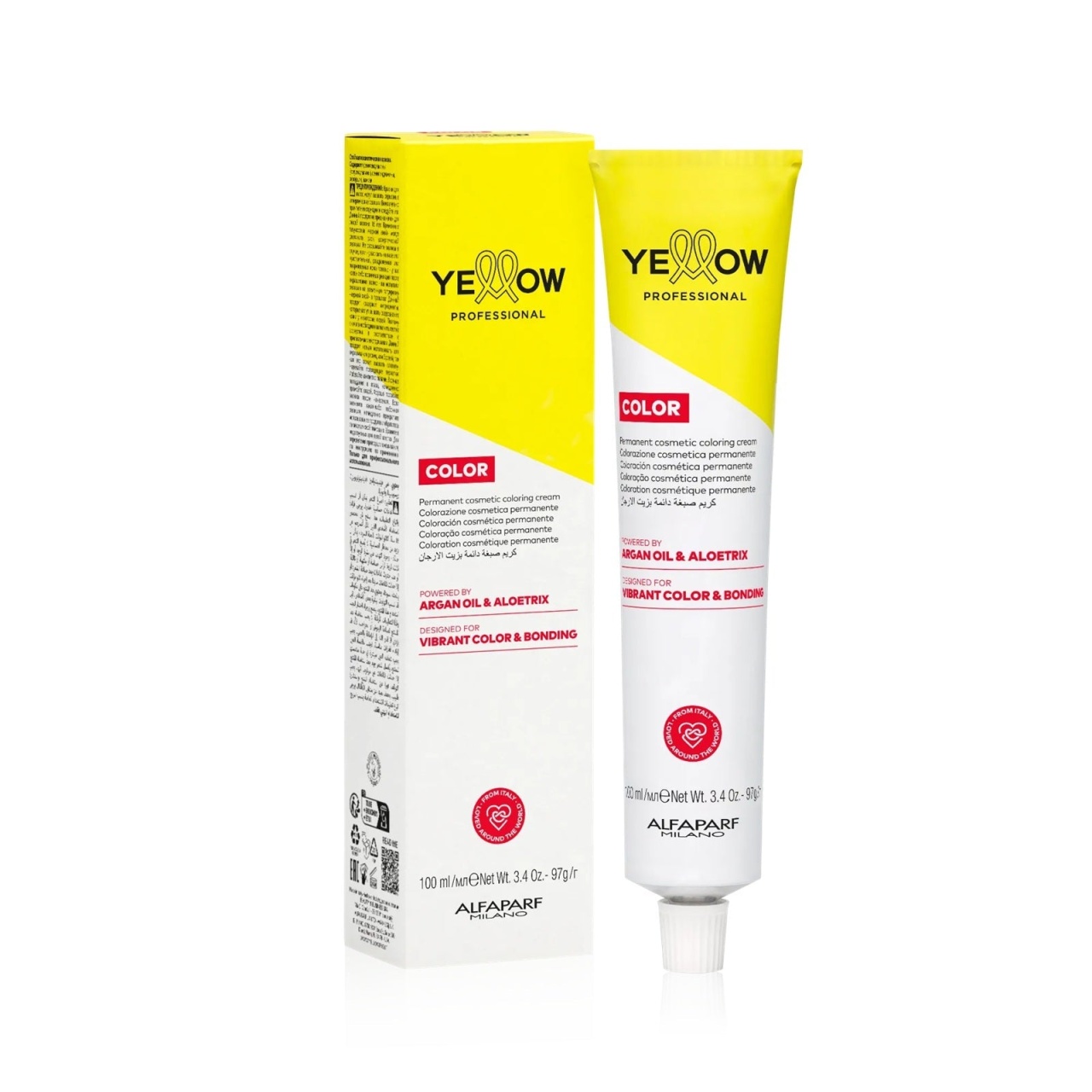 Yellow Professional Color Cream 100ml – Vopsea de Păr Permanentă cu Ulei de Argan pentru Culoare Vibrantă, Protecție și Hidratare Profundă