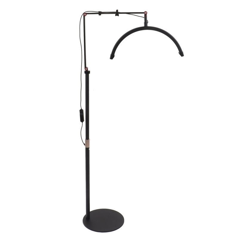 Lampa Led Semiluna 23 Inch, 36 W, cu Picior Fix, Reglarea Intesitatii si Suport Telefon, 65 cm