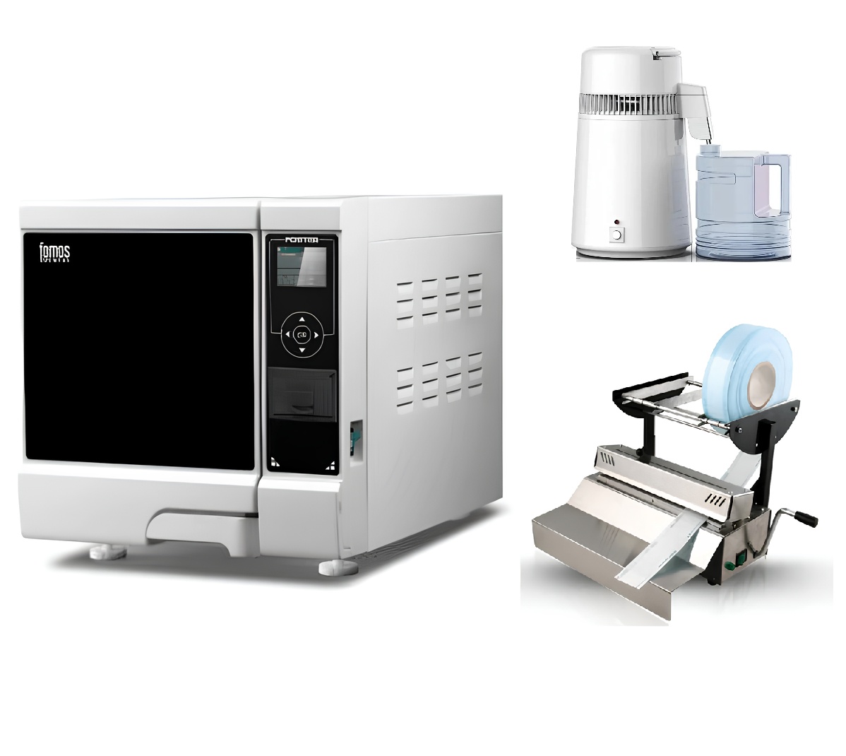 Set Autoclav 8L Clasa B - Dispozitiv Medical - Foster 8L-LCD-B + Distilator + Sigilator