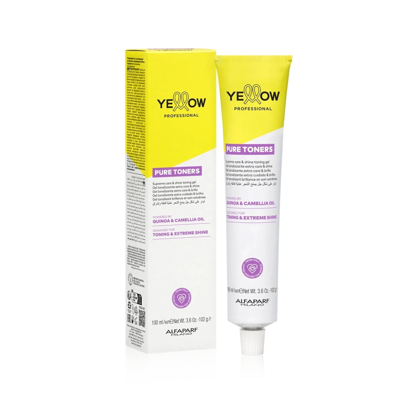 Yellow Pure Toners 100ml – Gel Tonifiant Demi-Permanent Fără Amoniac pentru Luciu Suprem și Îngrijire Intensă a Părului Blond sau Decolorat