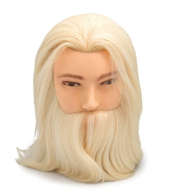 Cap Manechin Barbat cu Barba, Blond + Suport de Prindere