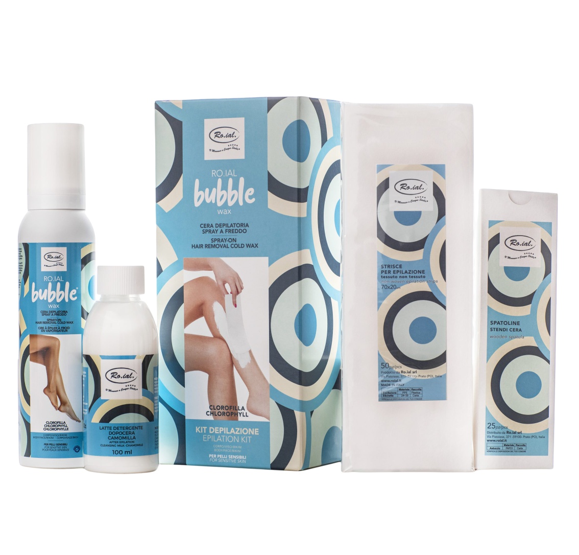 Kit de epilare rapida cu ceara rece pentru piele sensibila Roial Bubble Wax Clorofila