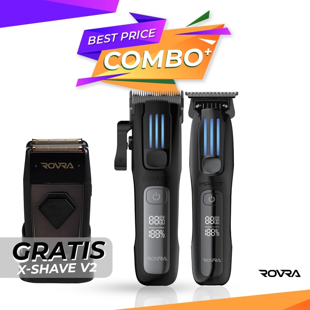 Set Combo Rovra - Masina de Tuns IMPACT + Masina de Contur - IMPACT + SHAVER V2