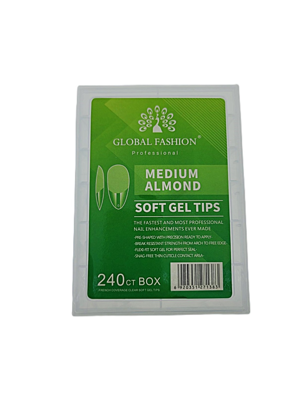 Set tipsuri din gel, 240 bucati, 12 marimi, forma migdala medie