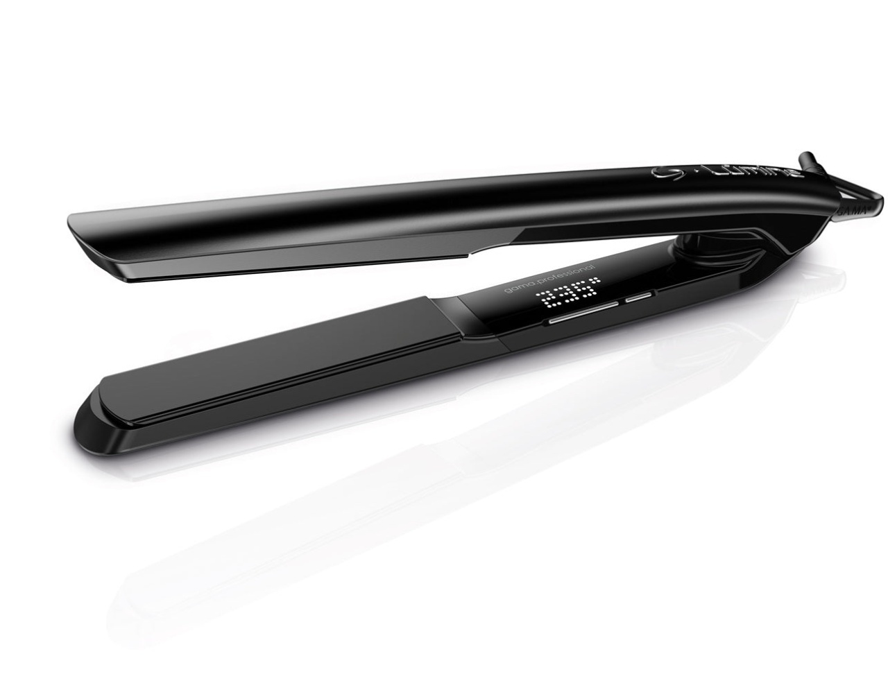 GA.MA Lumine PI5010 Placă de Întins Părul cu Tehnologie Plasma și Plăci Black Titanium – Profesională, Rapidă, pentru Păr Neted, Strălucitor și
