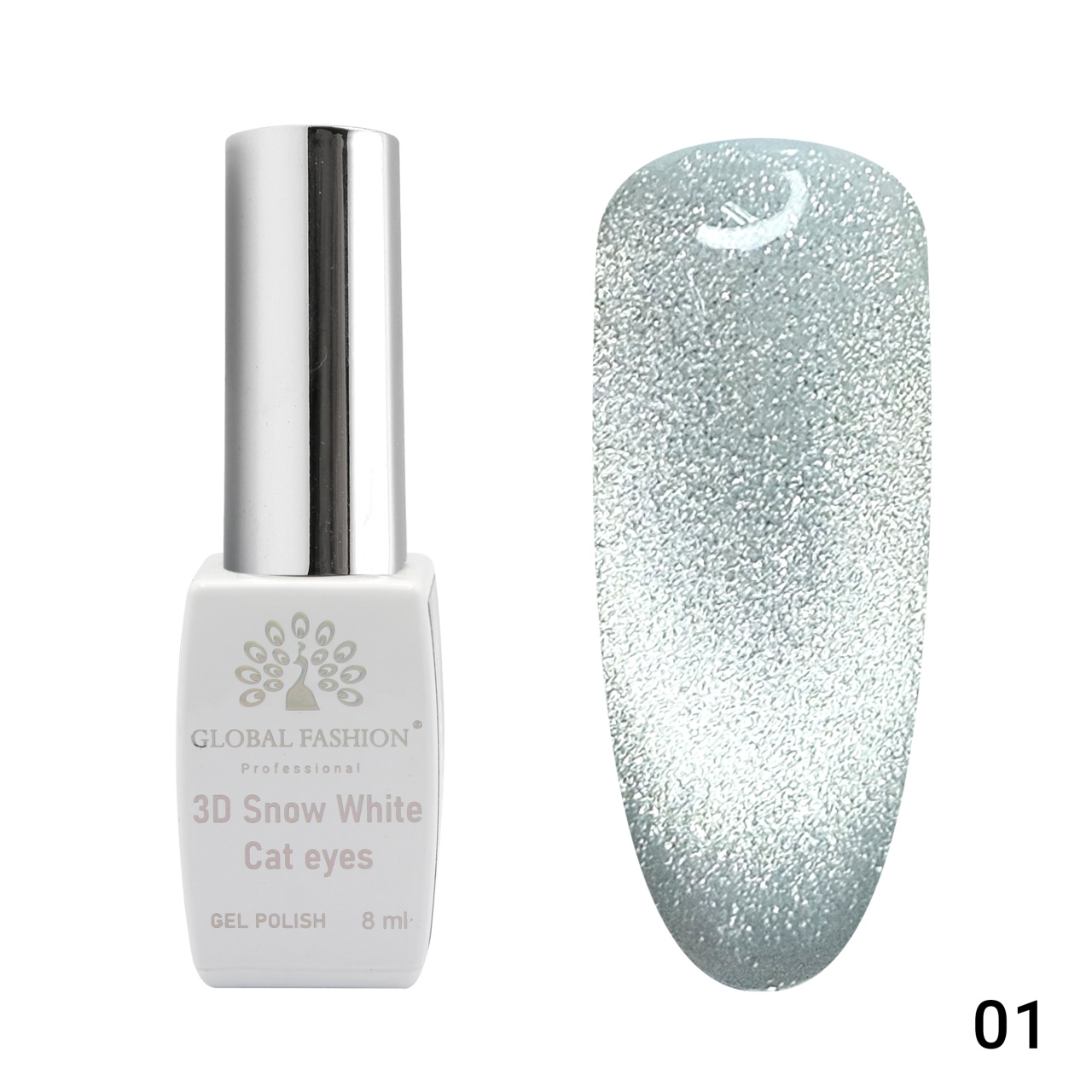 Oja semipermanenta, SW 3D Cat Eye, 8 ml, 01 - TPO Free Global Fashion