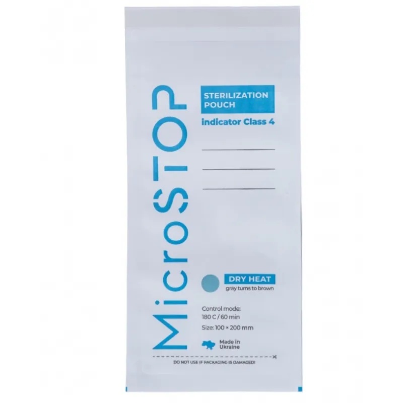 Pungi Hartie Alba Sterilizare Micro STOP 100x200mm Set 100 buc.