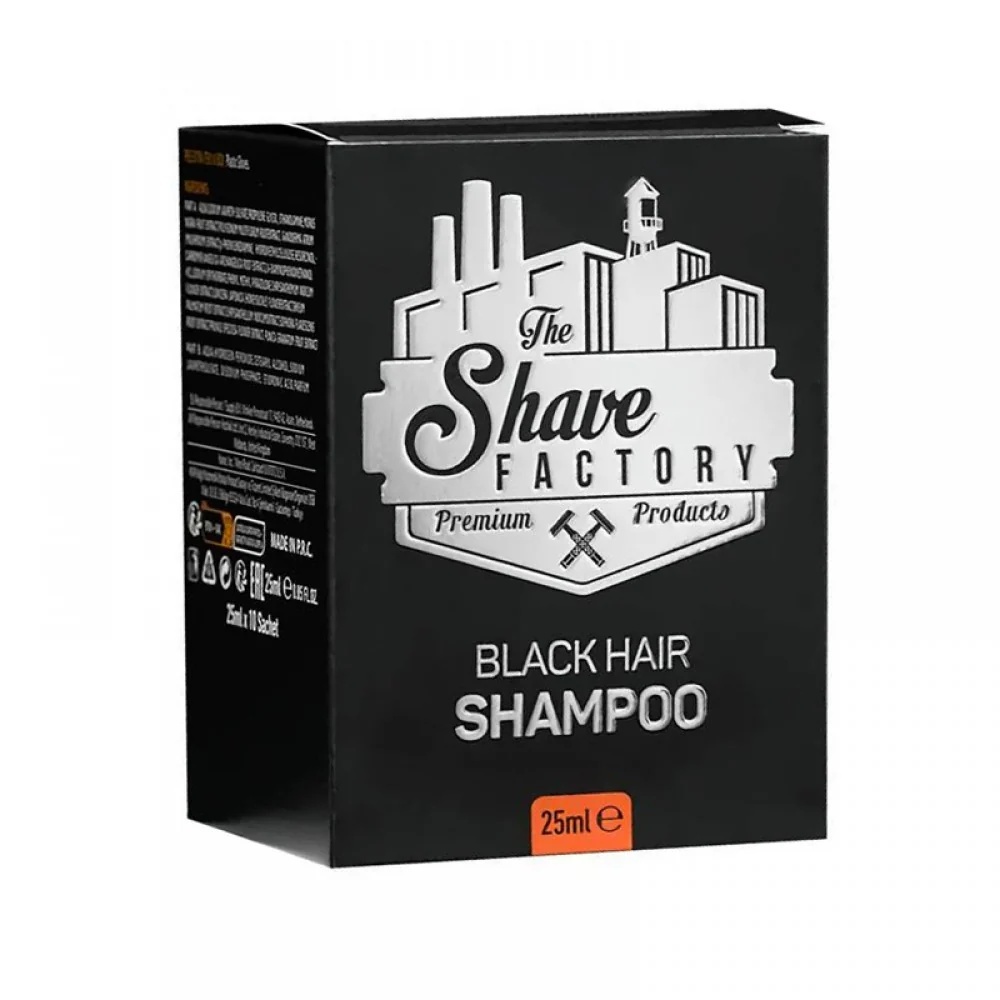 Sampon Colorant Negru The Shave Factory Black Hair Shampoo 10 x 25ml