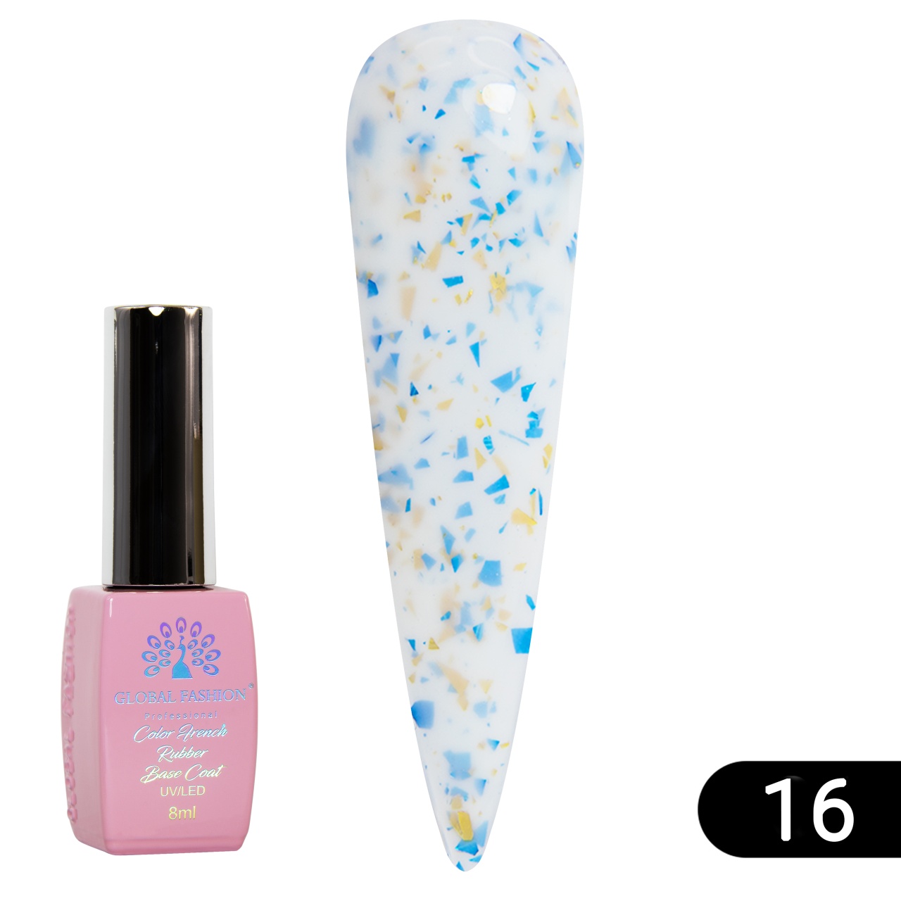 Baza Foil, baza cauciucata pentru unghii, 8 ml, 16 - Free TPO