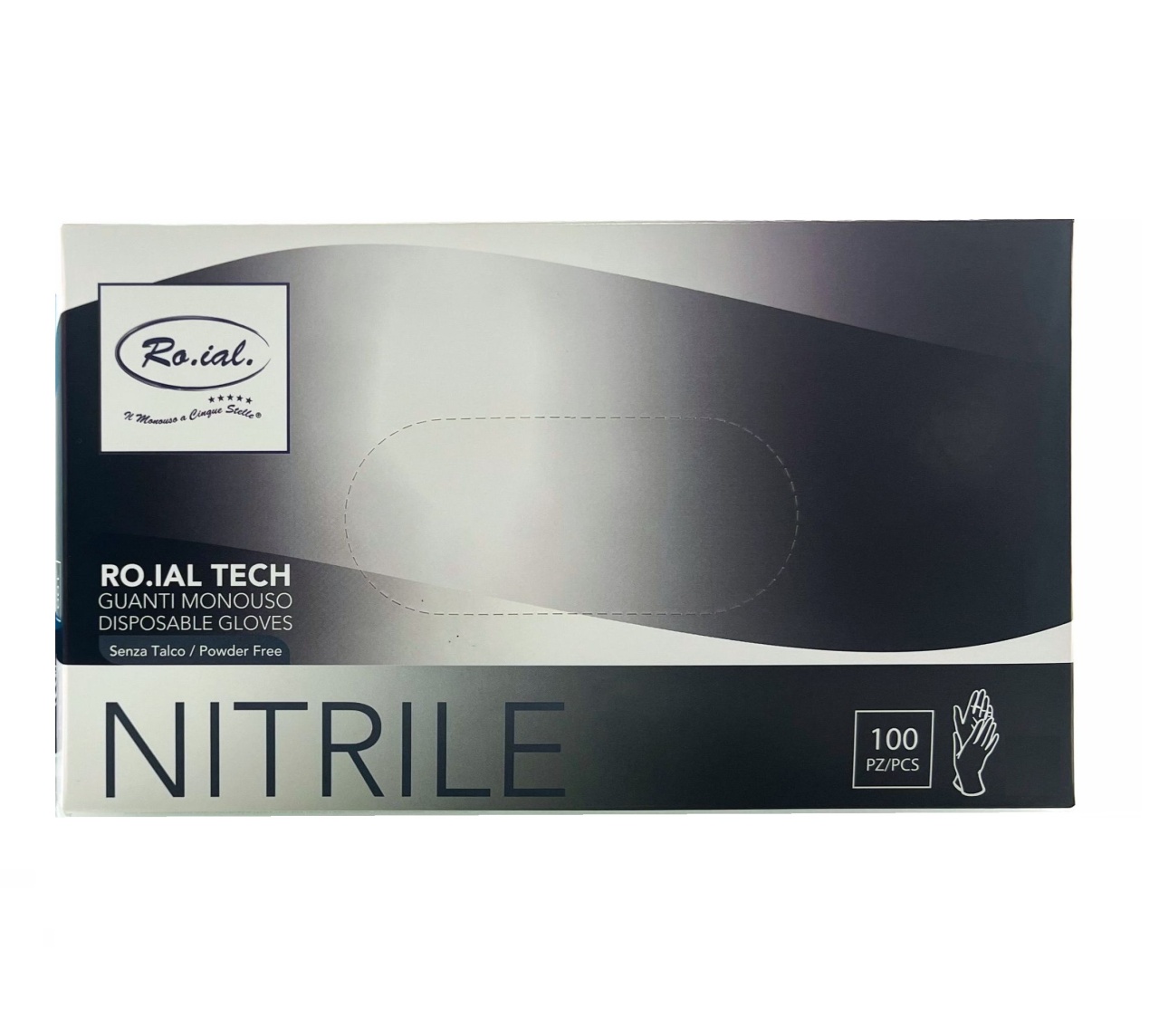 Manusi din nitril Roial Tech Negru S 100buc
