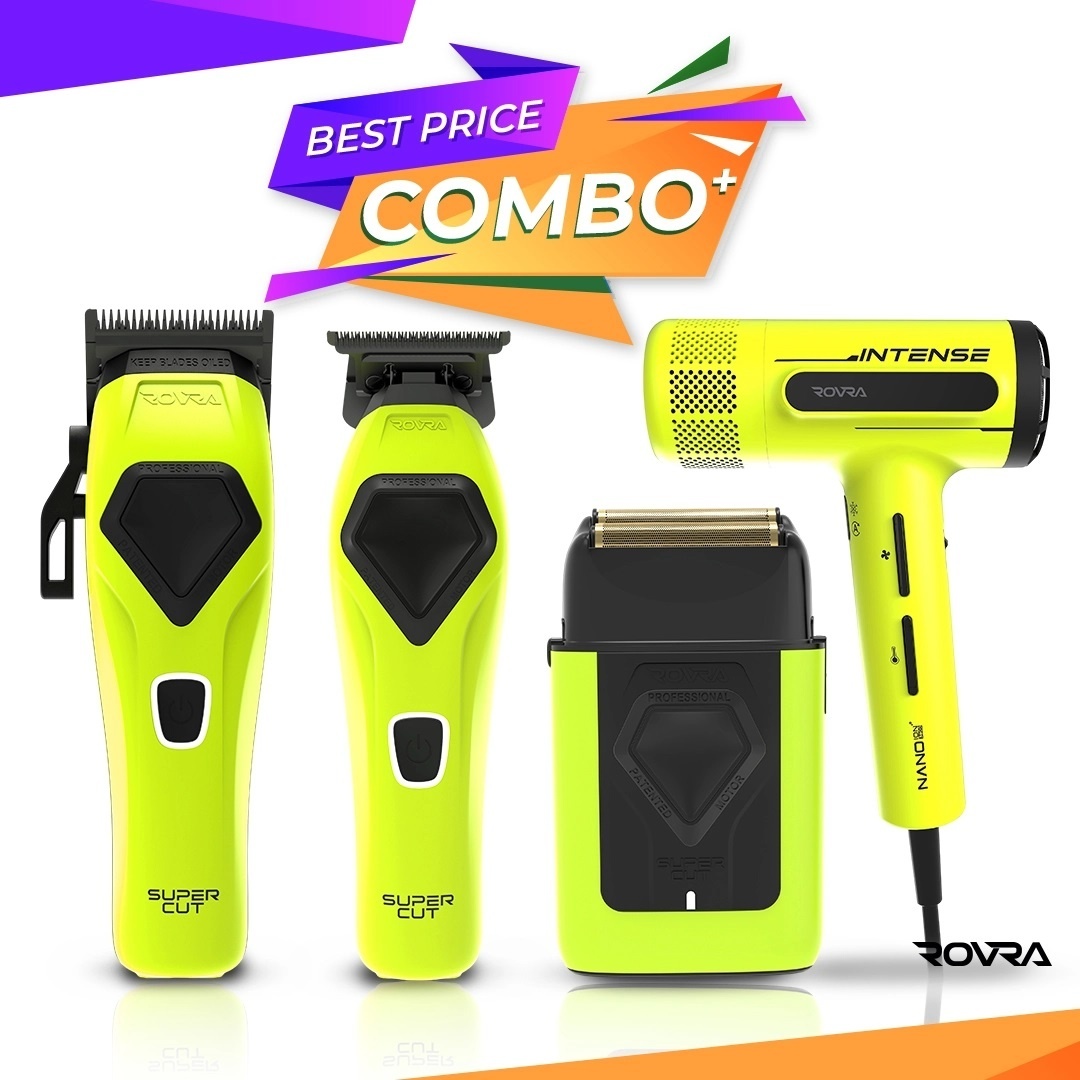 Masina de Tuns + Masina de Contur + Shaver + Uscator de Par - Set Rovra SuperCut