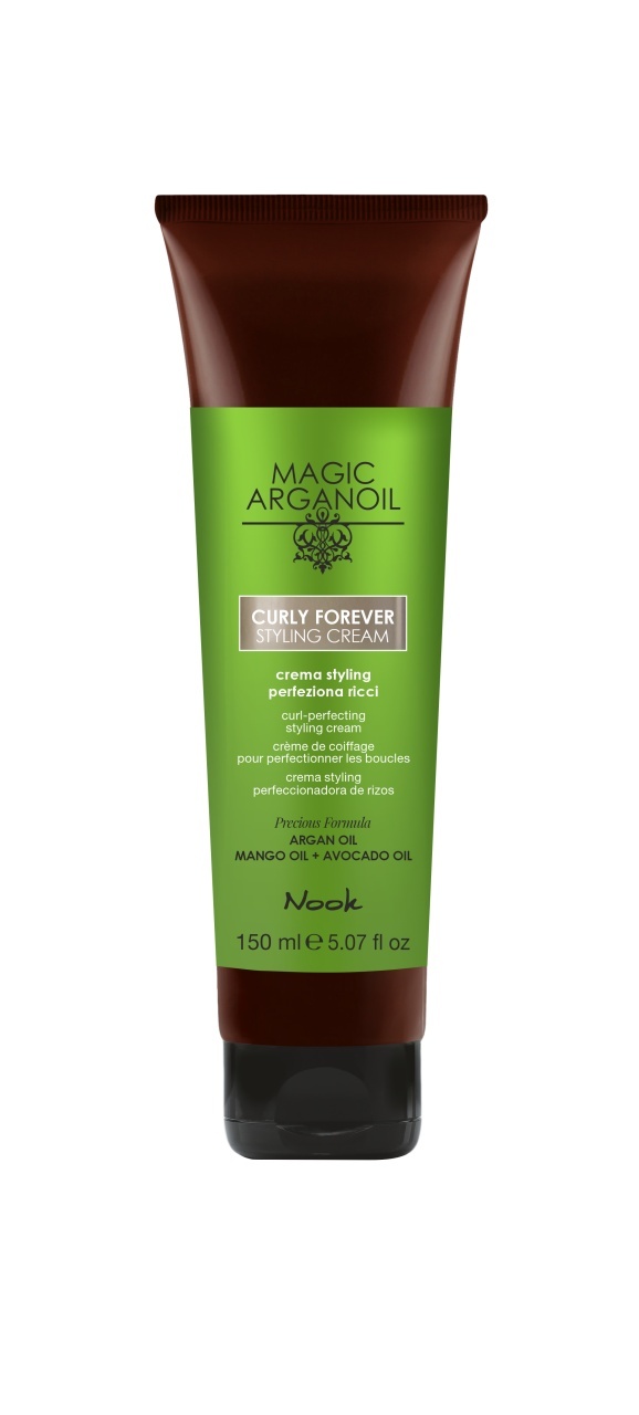 Nook Magic ArganOil Curly Forever Styling Cream-Cremă Modelatoare Flexibilă pentru Păr Creț sau Ondulat 150 ml