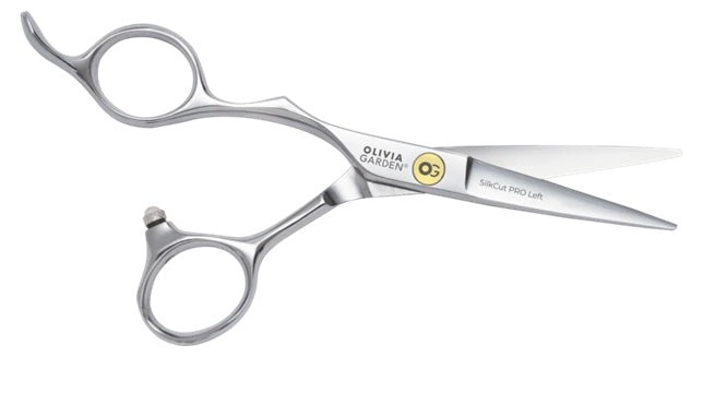 Olivia Garden SilkCut PRO Left 5 – Foarfecă Profesională Offset pentru Stângaci, cu Lamă Convexă din Oțel Japonez și Design Ergonomic Premium