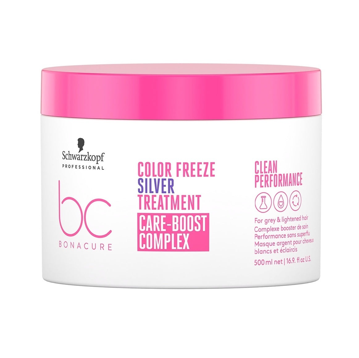 Schwarzkopf Professional Bonacure Color Freeze Silver Treatment 500ml – Mască Profesională Anti-Galben pentru Păr Blond, Gri sau Alb, cu Tehnologie