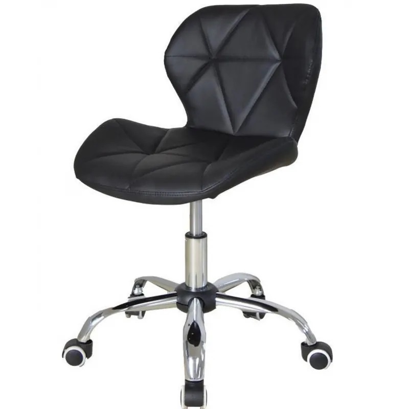 Scaun Frizerie/Coafor Damaris, Reglabil pe Inaltime, Piele Ecologica, Negru