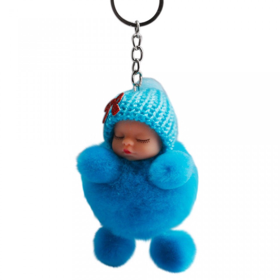 Papusica / bebelus dormind, accesoriu - bleu