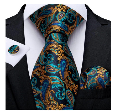 Set cravata + batista + butoni - matase naturala 100% - model 46