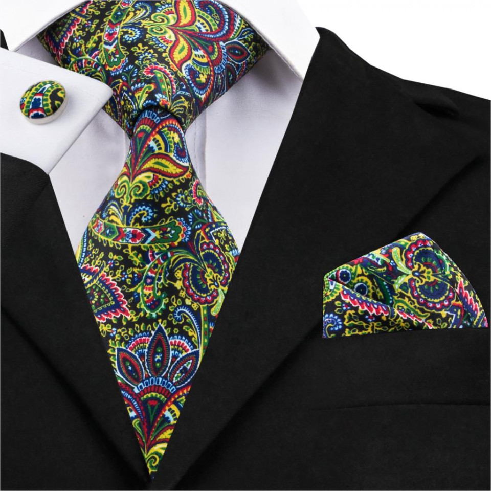 Set cravata + batista + butoni - matase 100% - model 190