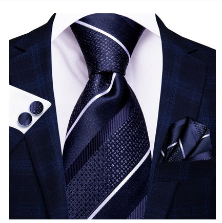 Set cravata + batista + butoni - matase naturala 100% - model 119