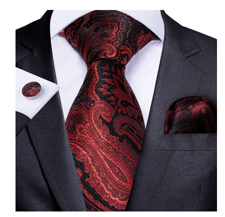 Set cravata + batista + butoni - matase naturala 100% - model 54