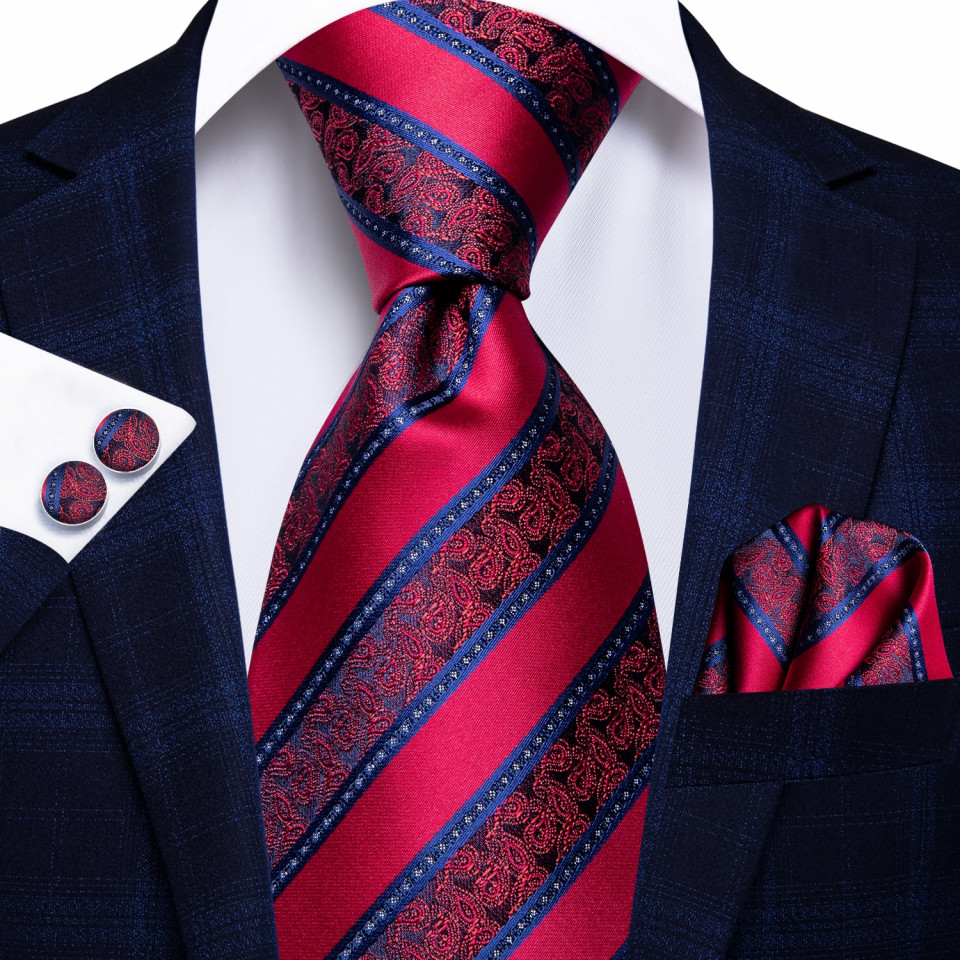 Set cravata + batista + butoni - matase naturala 100% - model 83