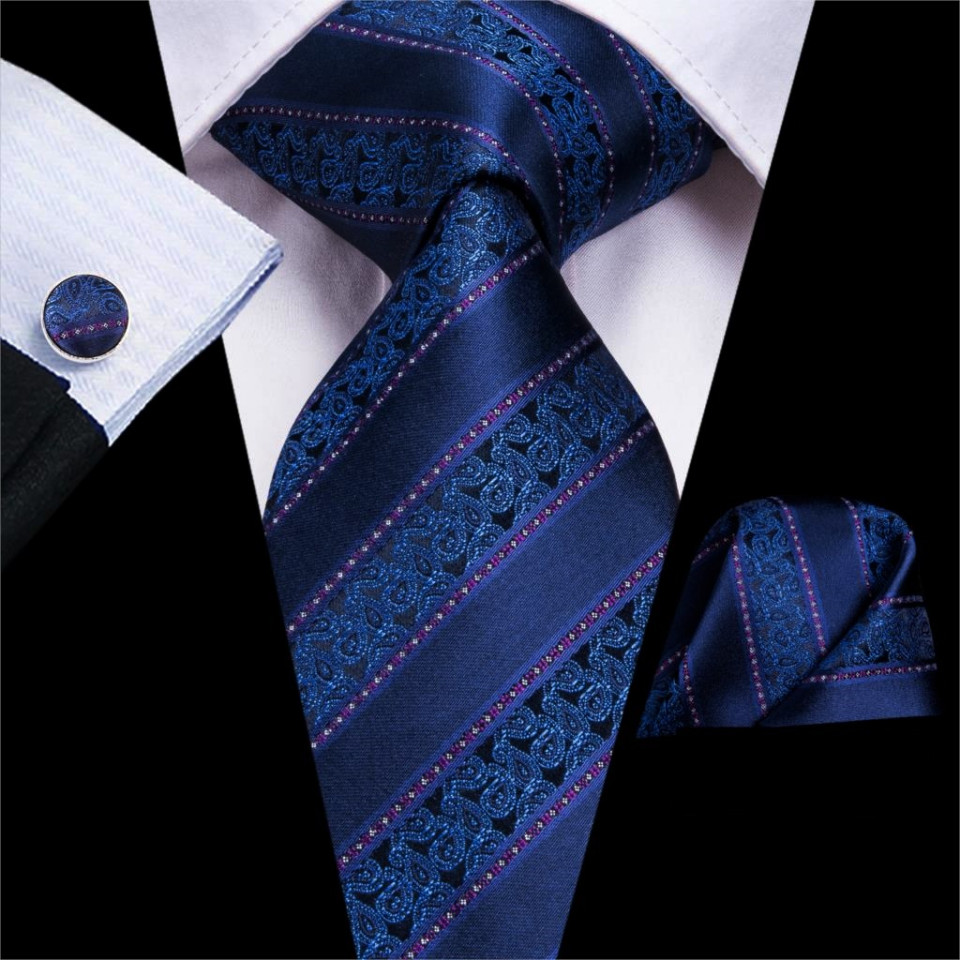 Set cravata + batista + butoni - matase naturala 100% - model 67