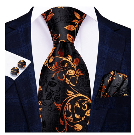 Set cravata + batista + butoni - matase naturala 100% - model 100