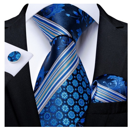 Set cravata + batista + butoni - matase naturala 100% - model 131