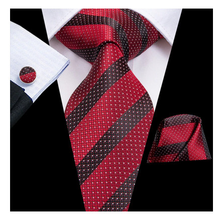 Set cravata + batista + butoni - matase naturala 100% - model 69